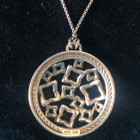 Rare David Yurman Tapestry Quatrefoil 925 Sterling and Diamond Necklace - Picture 5 of 9